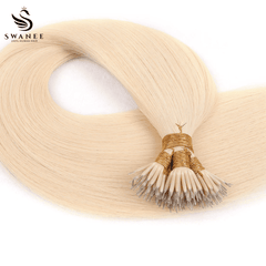 Nano Ring Hair Extensions 100% Remy Human Hair #60 Platinum Blonde