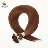 Hand-tied Weft Hair Extensions Remy Hair Quick Weave Dark Brown #4