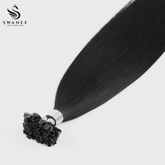 U Tip Keratin Bond Hair Extensions 100% Real Human Hair Jet Black #1