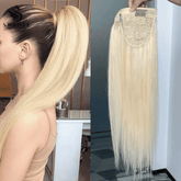 100% Human Hair Ponytail Extensions Straight #613 Blonde