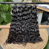 PU Clip Hair Extensions Water Wave Clip Hair Extensions Natural Black #1B