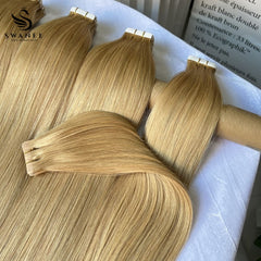 PU Tape In Hair Extensions 100% Remy Human Hair 27 Color