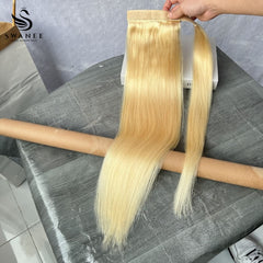 100% Human Hair Ponytail Extensions Straight #613 Blonde