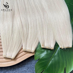 Genius Weft Hair Extensions 100% Remy Human Hair Light Blonde #60