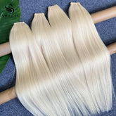 Genius Weft Hair Extensions 100% Remy Human Hair Light Blonde #60