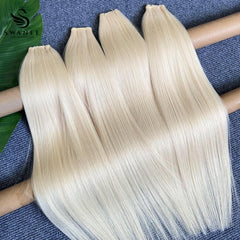 Genius Weft Hair Extensions 100% Remy Human Hair Light Blonde #60