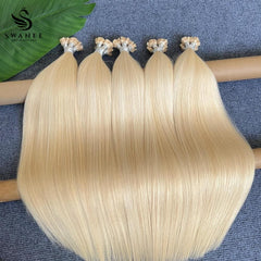 Flat Tip Pre Bonded Hair Extensions 100% Real Human Hair #27/60 Highlight Blonde