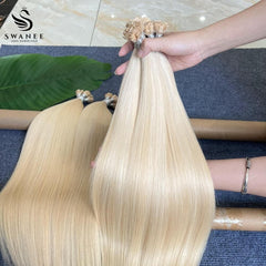 Flat Tip Pre Bonded Hair Extensions 100% Real Human Hair #27/60 Highlight Blonde