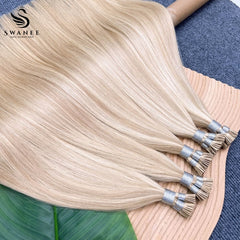 I Tip Pre Bonded Hair Extensions 100% Real Human Hair Pink Gold Blond #P18/613