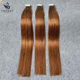 PU Tape In Hair Extensions 100% Remy Human Hair #30 Color