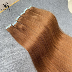 PU Tape In Hair Extensions 100% Remy Human Hair #30 Color