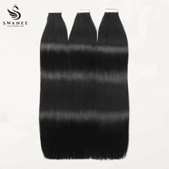 Slim PU Tape In Hair Extensions #1 Jet Black Tape Human Hair