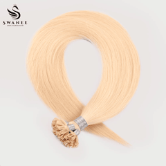 U Tip Keratin Bond Hair Extensions 100% Real Human Hair Blonde #613