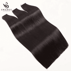 Slim PU Tape In Hair Extensions 100% Remy Human Hair Natural Black