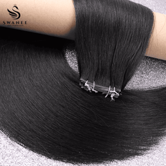 Genius Weft Hair Extensions 100% Remy Human Hair Natural Black #1B