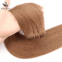 Sew In Weft 100% Remy Human Hair Extensions Bundles Dark Brown #4