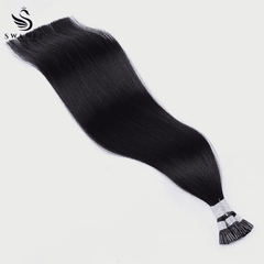 I Tip Pre Bonded Hair Extensions 100% Real Human Hair Jet Black #1