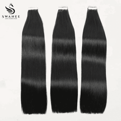 Slim PU Tape In Hair Extensions #1 Jet Black Tape Human Hair