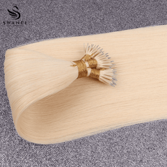 Nano Ring Hair Extensions 100% Remy Human Hair #60 Platinum Blonde