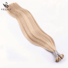 Flat Tip Pre Bonded Hair Extensions 100% Real Human Hair #P8/613