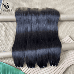 Genius Weft Hair Extensions 100% Remy Human Hair Natural Black #1B
