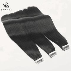 Slim PU Tape In Hair Extensions #1 Jet Black Tape Human Hair