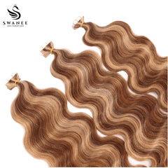 PU Tape In Hair Extensions Body Wave Double Drawn Tape In Hair 100% Virgin Hair Highlight #4/27