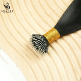Nano Ring Hair Extensions 100% Remy Human Hair #1B Nature Black