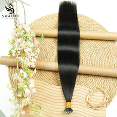Nano Ring Hair Extensions 100% Remy Human Hair #1B Nature Black