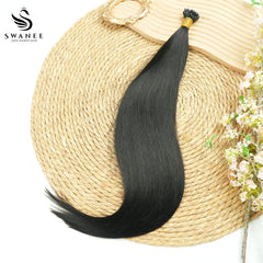 Nano Ring Hair Extensions 100% Remy Human Hair #1B Nature Black