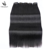 PU Clip Hair Extensions #1B Natural Black Straight Clip Hair Extensions