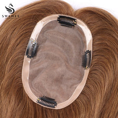 11x17cm Mono Base Human Hair Topper Hairpiece For Women #2