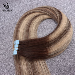 Virgin Hair Machine Weft Extensions 100% Human Hair #B2/18