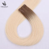 Genius Weft Hair Extensions 100% Remy Human Hair Ombre Blonde #R60