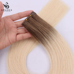 Genius Weft Hair Extensions 100% Remy Human Hair Ombre Blonde #R60