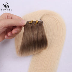 Genius Weft Hair Extensions 100% Remy Human Hair Ombre Blonde #R60