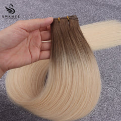 Genius Weft Hair Extensions 100% Remy Human Hair Ombre Blonde #R60