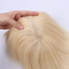 14x15cm Silk Base Human Hair Topper 15cm Hairpiece For Women Platinum Blonde #60