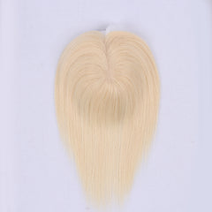 10x13cm Mono Base Human Hair Topper 25cm Hairpiece For Women Platinum Blonde #60