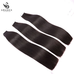 PU Tape In Hair Extensions Straight Double Drawn Tape In Hair 100% Virgin Hair Nature Black #1B
