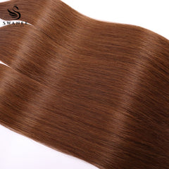 PU Tape In Hair Extensions Straight Double Drawn Tape In Hair 100% Virgin Hair Dark Brown #4