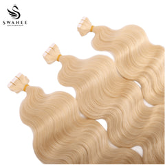 PU Tape In Hair Extensions Body Wave Double Drawn Tape In Hair 100% Virgin Hair Beach Blonde #613