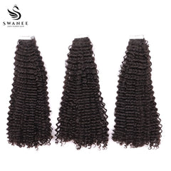 PU Tape In Hair Extensions Deep Curly Double Drawn Tape In Hair 100% Virgin Hair Nature Black #1B