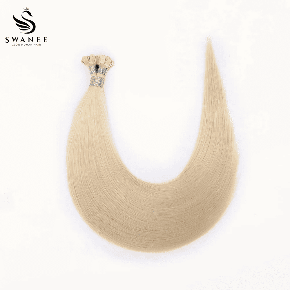 Flat Tip Pre Bonded Hair Extensions 100% Real Human Hair Platinum Blonde #60