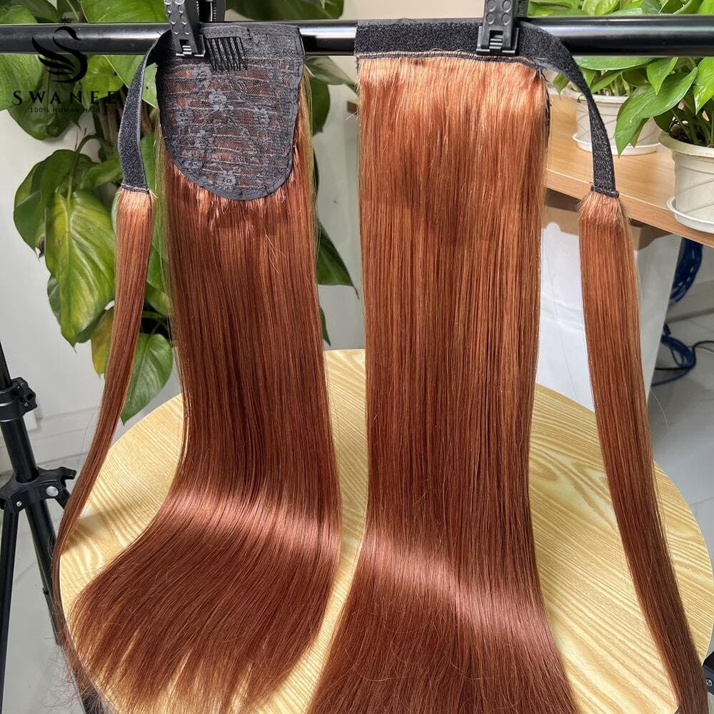 100% Human Hair Ponytail Extensions Straight #35