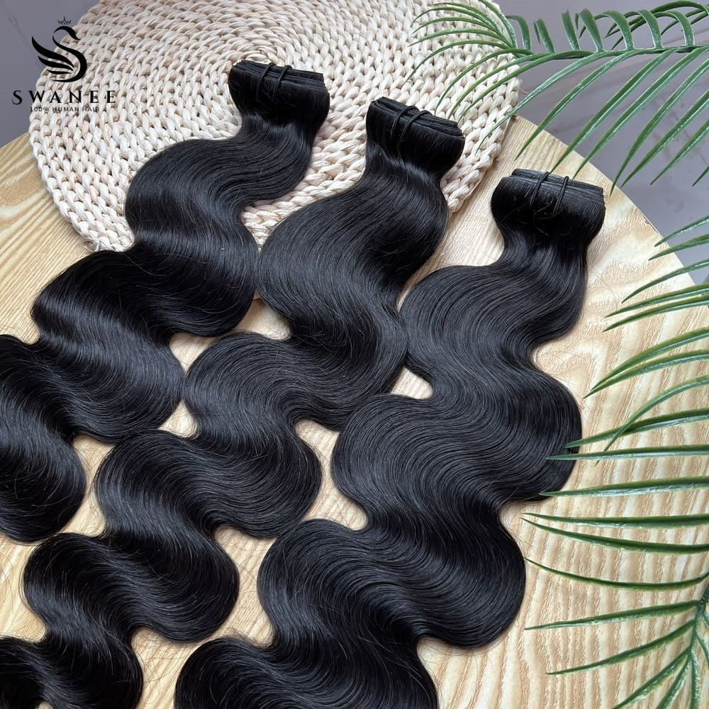 PU Clip Hair Extensions Body Wave Clip Hair Extensions Natural Black #1B