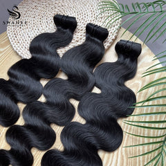 PU Clip Hair Extensions Body Wave Clip Hair Extensions Natural Black #1B