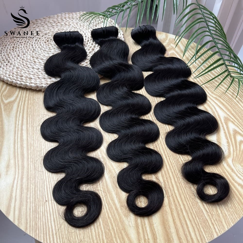 PU Clip Hair Extensions Body Wave Clip Hair Extensions Natural Black #1B