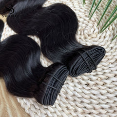 PU Clip Hair Extensions Body Wave Clip Hair Extensions Natural Black #1B