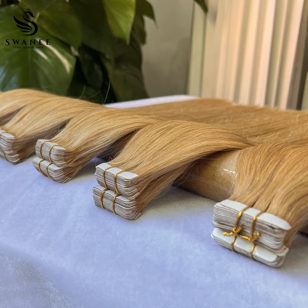 PU Tape In Hair Extensions 100% Remy Human Hair 27 Color
